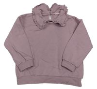 Pudrově fialová mikina s límečkem 