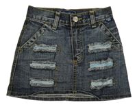 Tmavomodrá riflová sukně s prošoupáním