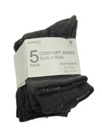 Nové - 5x tmavošedé ponožky Dunnes vel.23-26
