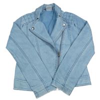 Světlemodrá koženková bunda riflového vzhledu Yigga