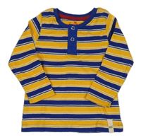 Modro-žluté pruhované triko s cvočky 