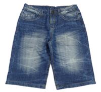 Tmavomodré riflové kraťasy ošoupaného vzhledu Yigga