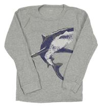 Šedé triko se žralokem 