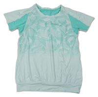 Zelenkavo-mátové vzorované funkční sportovní tričko H&M