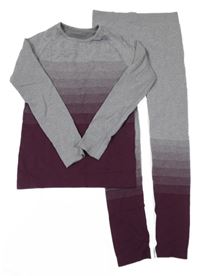 2set - Šedo-lilková funkční souprava Crivit