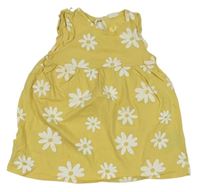 Pískové bavlněné šaty s kytičkami zn. H&M