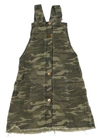Khaki-béžové army riflové laclové šaty River Island