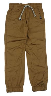 Béžové plátěné cuff kalhoty H&M