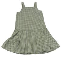 Bílo-černo-limetkové kostkované šaty Primark