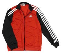 Červeno-černá propínací sportovní mikina s logem Adidas