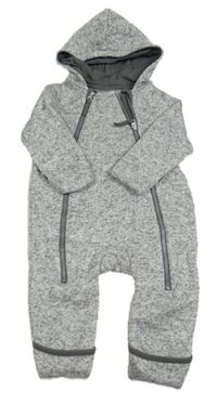 Šedá melírovaná pletená kombinéza s kapucí H&M