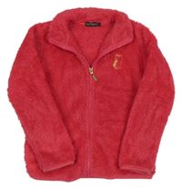 Růžová chlupatá propínací mikina Inextenso