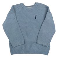 Modrošedý svetr s výšivkou Next 