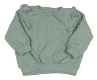 Zelenošedá ovesize mikina s volánky Next