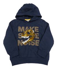 Tmavomodrá mikina s dinosaurem a kapucí Infinity 