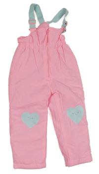 Neonově růžové šusťákové laclové oteplovačky se srdíčkem So Cute