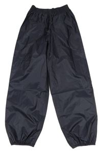 Tmavomodré šusťákové funkční kalhoty Decathlon