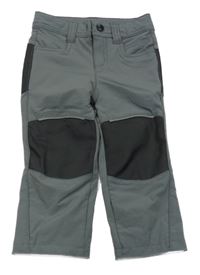 Šedo-černé funkční šusťákové podšité kalhoty Cran