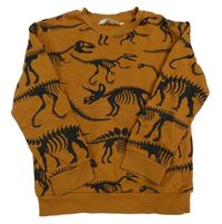 Medová mikina s dinosaury H&M