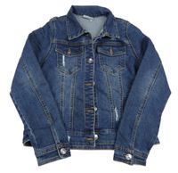 Tmavomodrá riflová crop bunda s prošoupáním Matalan