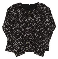 Černé kytičkované triko C&A