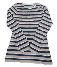 Šedo-tmavomodro-růžová pruhovaná tunika Y.F.K. 