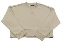 Béžová crop mikina s logem Adidas