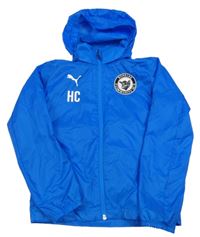 Safírová šusťáková fotbalová bunda s odepínací kapucí Puma