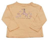 Oranžové triko s žirafou s. Oliver 