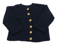 Tmavomodrý propínací svetr 