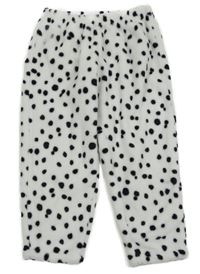 Bílé chlupaté kalhoty s puntíky 