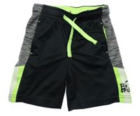 Černo-šedo-neonově zelené sportovní kraťasy BOB