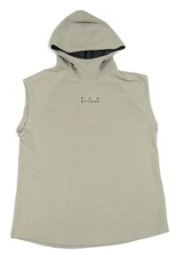 Béžová tepláková vesta s nápisem a kapucí H&M