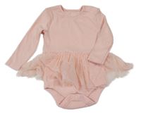 Světlerůžové žebrované body s tylovou sukní Primark