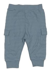 Modrošedé pruhované cargo tepláky Primark
