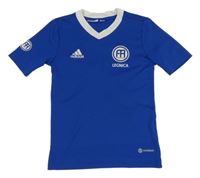 Kobaltově modrý funkční fotbalový dres Adidas