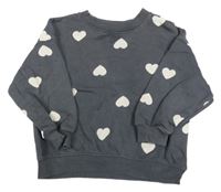 Šedá oversize mikina se srdíčky H&M