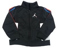 Černo-bílá propínací sportovní mikina s logem a pruhy Nike Jordan Air