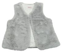 Světlešedá kožešinová zateplená vesta/cardigan La Coqueta