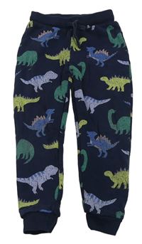 Tmavomodré tepláky s dinosaury M&S