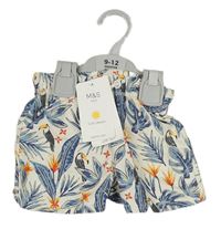 Smetanové plážové kraťasy s listy a tukany M&S