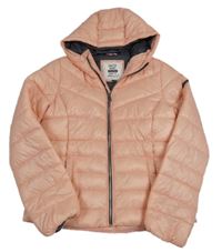 Světlerůžová prošívaná šusťáková pod/zimní bunda s kapucí CRAFTED