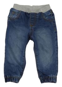 Modré cuff rifle se šedým úpletovým pasem F&F