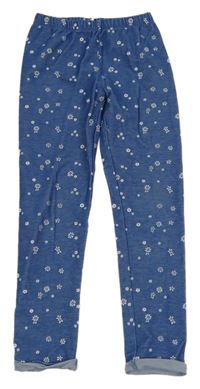 Modré legíny riflového vzhledu s květy Topolino