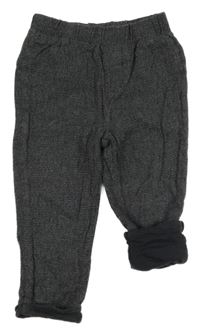 Tmavošedo-černé kostkované melírované chino kalhoty Rebel