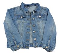 Modrá riflová crop bunda s límečkem Kiki&Koko