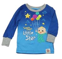 Tmavomodro-modro-šedé pyžamové triko s obrázkem - CoComelon character