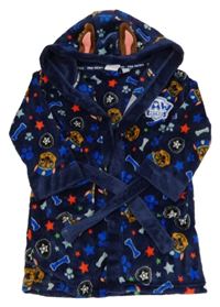 Tmavomodrý plyšový župan s PAW PATROL a kapucí PRIMARK