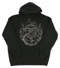 Černá mikina s erbem a nápisy - Harry Potter a kapucí H&M