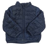 Tmavomodrá prošívaná šusťáková jarní zateplená bunda H&M